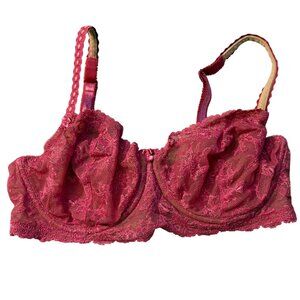 Victoria's Secret Lace Underwire Bra 34DD Adjustable Straps Nylon & Spandex